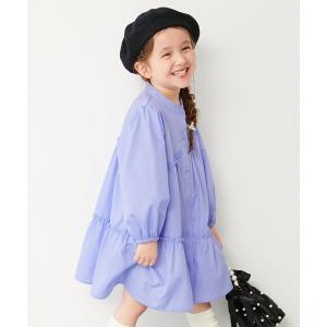 ワンピース ちょっぴり背伸び ふんわり ティアード 長袖 シャツワンピース キッズ 子供服 女の子