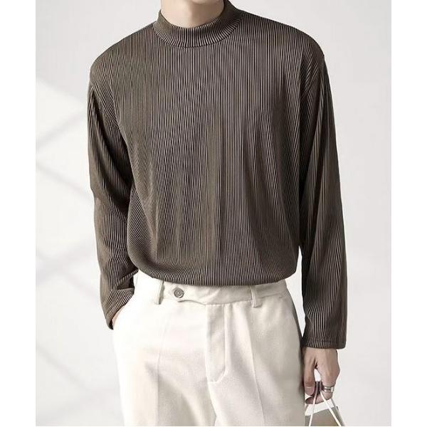 tシャツ リブモックネックカットソー メンズ
