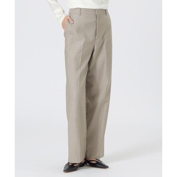 スラックス パンツ ラメツイルストレートパンツ レディース