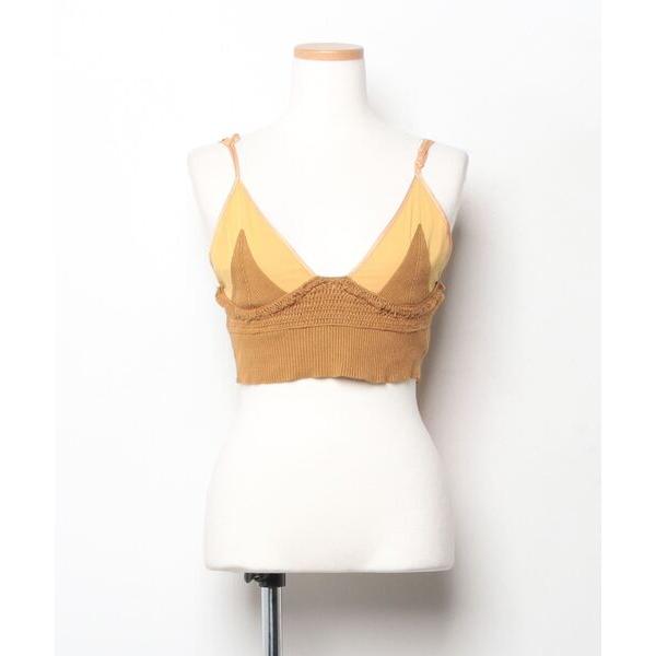 「Ameri」 キャミソールニット FREE イエロー レディース