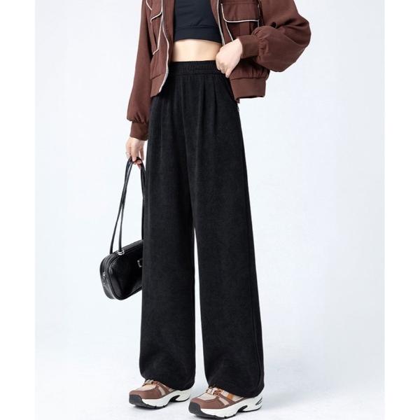 パンツ 裏起毛 コーデュロイ フロント スリット パンツ レディース