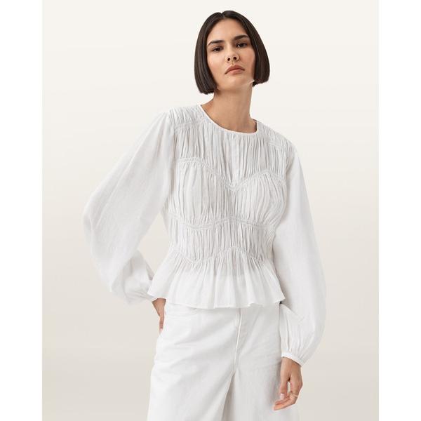 MELANI ROUND NECK GATHERED TOP | MELANI ラウンド ネック ギ...