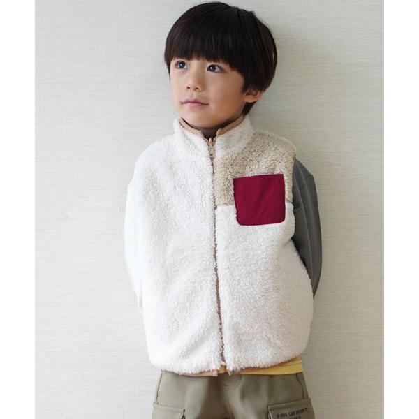 ベスト リバーシブルボアベスト キッズ 子供服 男の子 女の子