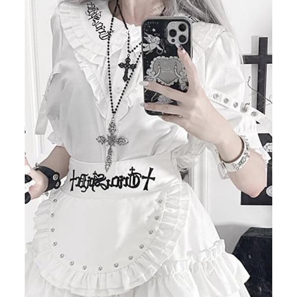 ブラウス シャツ A'GEM/9 × .kom「TricuspidC/トライカスピッドシー」クロスロ...