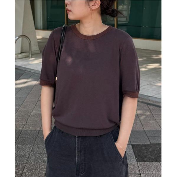 tシャツ あいり - Bicolor Knit Tee/バイカラーニットTシャツ レディース