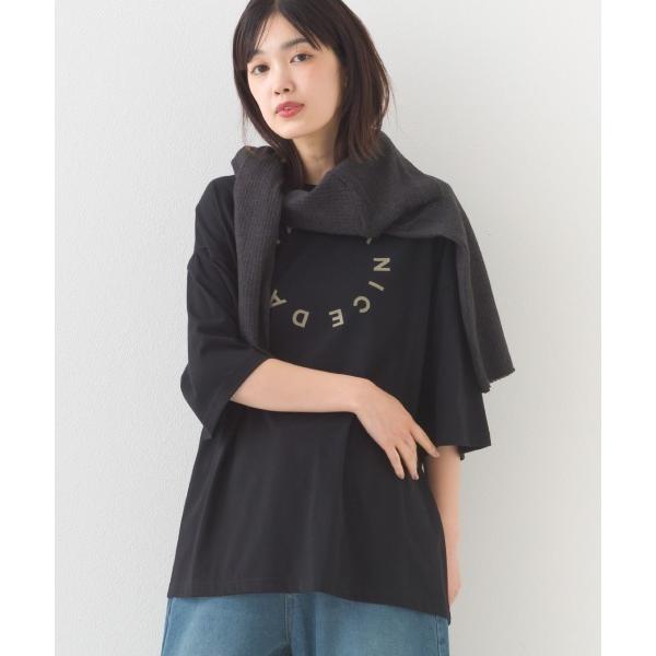 tシャツ きれいめロゴプリントTシャツ HAVE A NICEDAY レディース