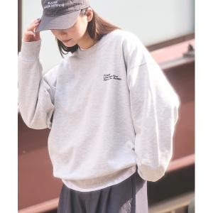 トレーナー スウェット Loose logo embroidery sweat / ルーズロゴ刺繍スウェット レディース メンズ