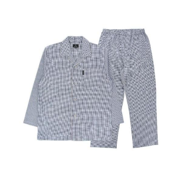 パジャマ LANVIN COLLECTION 綿100％ 甘撚ビエラチェック 長袖パジャマ 5444...