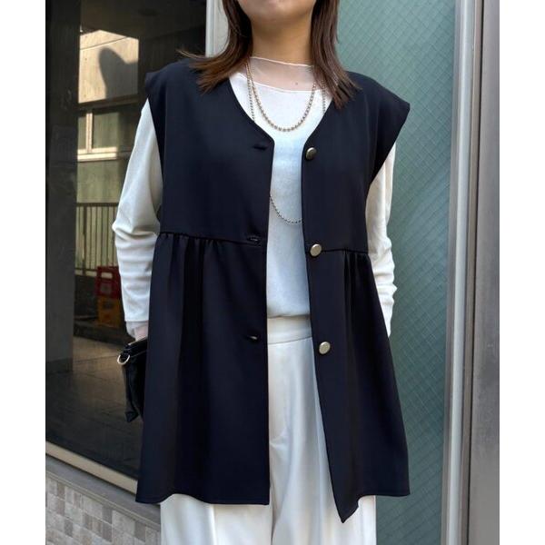 ベスト ジレ 「さわゆい企画」ペプラムジレ レディース