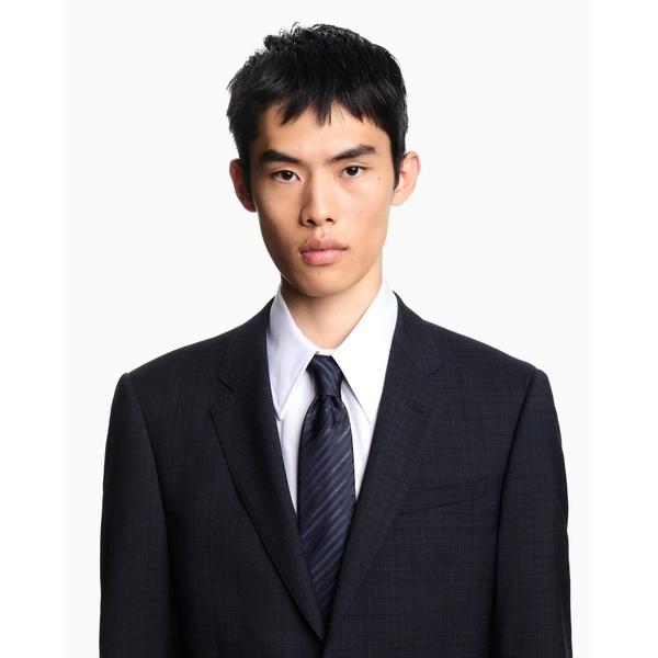 ネクタイ 「エンポリオ アルマーニ」ネクタイ ピュアシルク オールオーバージャカードロゴ