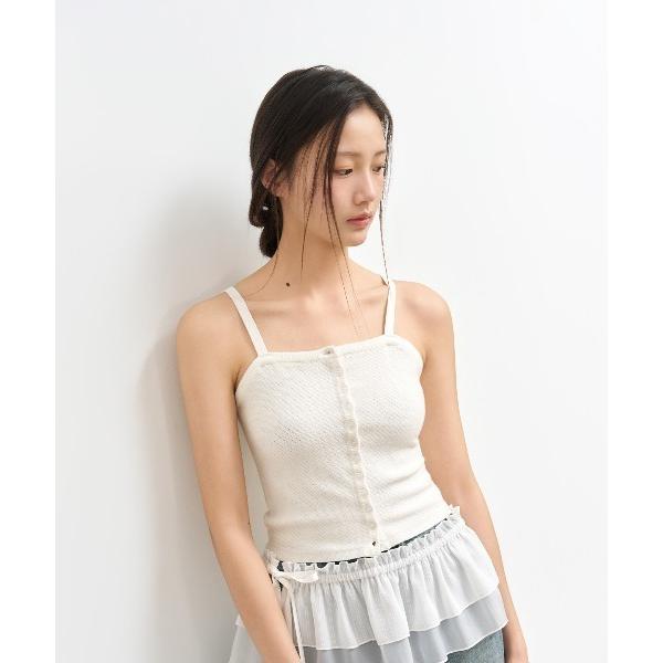 キャミソール GENERAL IDEA/ジェネラルアイディア button up knit bust...