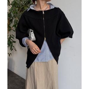 ニット セーター フロントジップニット レディース