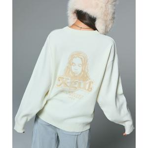 ニット セーター FACE EMBROIDERY KNIT TOP レディース メンズ