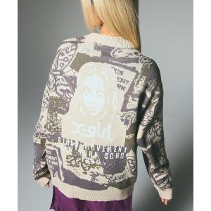 カーディガン COLLAGE GRAPHIC JACQUARD KNIT CARDIGAN レディース メンズ