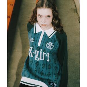 ニット セーター X-girl x UMBRO HALF ZIP JACQUARD KNIT TOP レディース メンズ