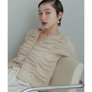 カーディガン 「WEB限定」ダブルモヘアシャーリングカーディガン レディース