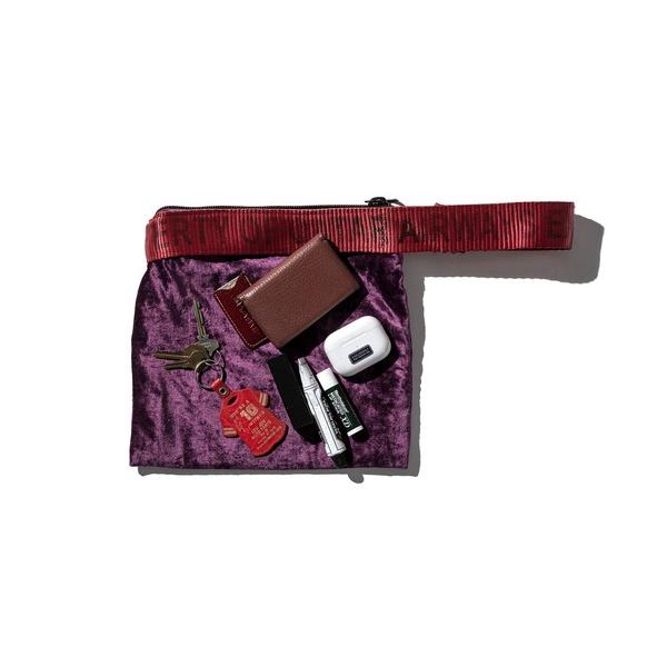 ハンドバッグ VINTAGE SLING BELT POUCH Purple x Red