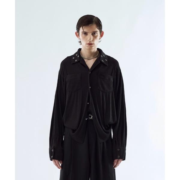 シャツ Pleats eyelet collar shirt プリーツアイレットカラーシャツ メンズ...