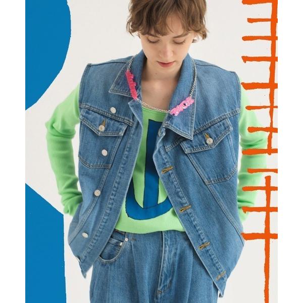 ベスト ジレ overlap denim vest レディース メンズ