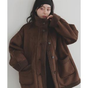 ムートンコート ボアコート ムートンボアミドルコート レディース