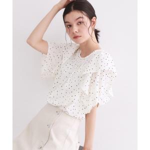 ブラウス シャツ ランダムドットフリルブラウス「洗濯機洗い可」 レディース｜ZOZOTOWN Yahoo!店