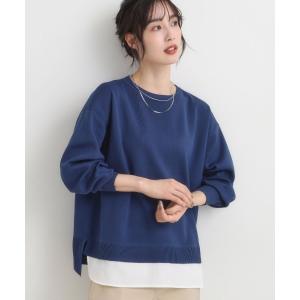 ニット セーター 「S-LL/洗える」一枚で簡単こなれ見え スポンディッシュ 裾レイヤード風ニット レディース