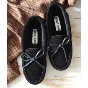 スリッポン MINNETONKA（ミネトンカ） / 本革 スエード ボアモカシンシューズ CADENCE CLASSIC TRAPPER レディース
