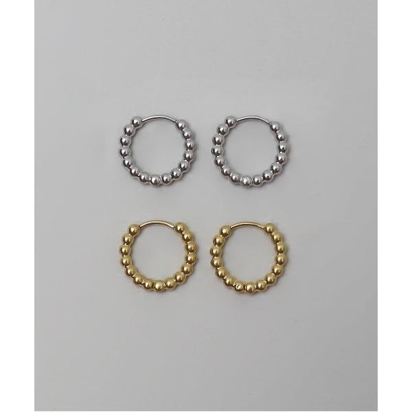 ピアス 金属アレルギー対応「ieLS」ステンレス　ボールデザインフープピアス メンズ レディース
