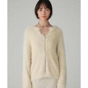 カーディガン ロングシャギーカーデ レディース