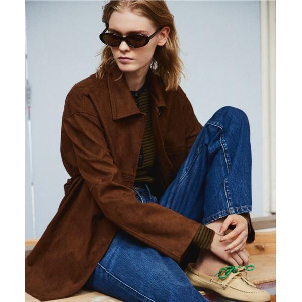 ブルゾン アウター ステンカラーリサイクスウェードライクブルゾン レディース