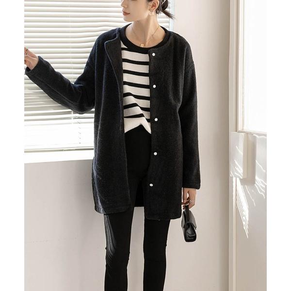 ニット セーター ミドル丈ニットジャケット トラッドジャケット レディース