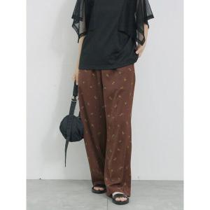 パンツ 花柄イージーパンツ レディース