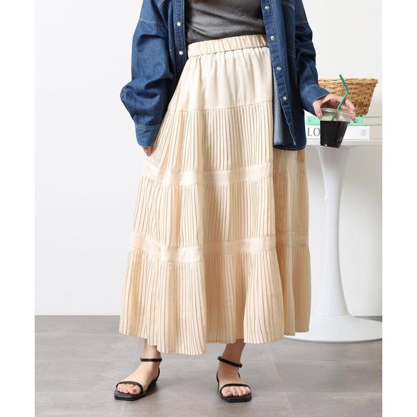 スカート プリーツティアードスカート