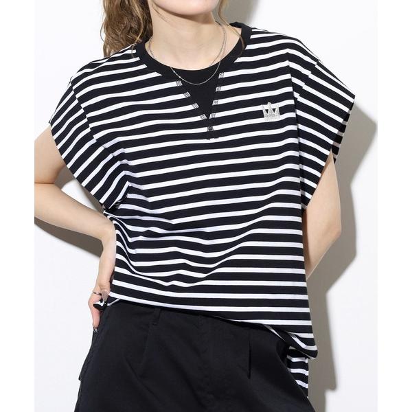tシャツ 王冠刺繍ボーダープルオーバー レディース