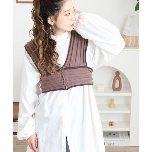 丸編みニットビスチェ レディース