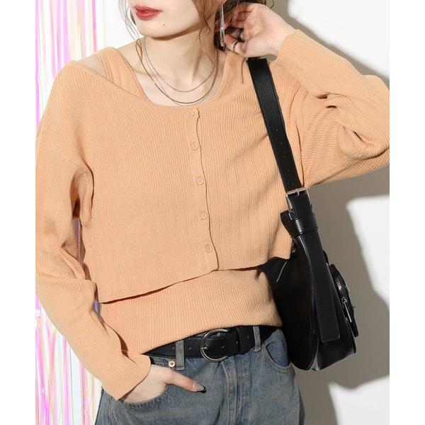 アンサンブル 前後2WAYレイヤードニットセット