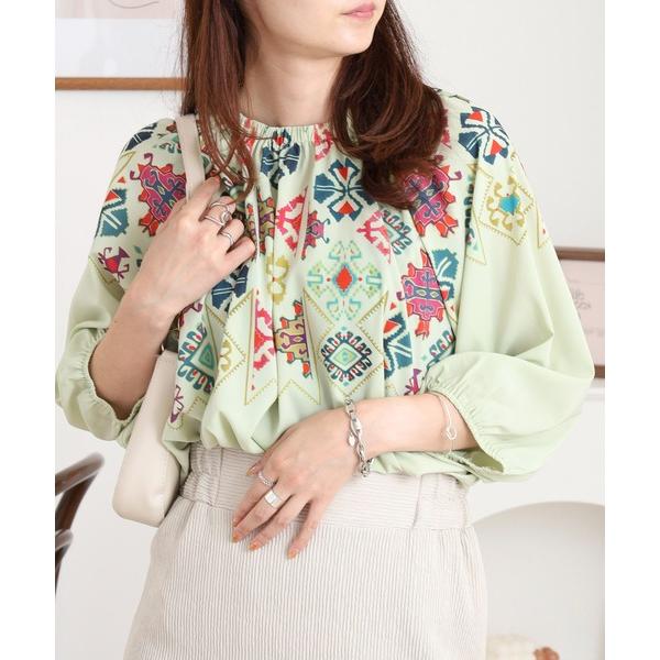 ブラウス シャツ エスニックプルオーバー レディース