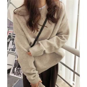 ニット セーター ニュアンスカラーもちふわニット レディース