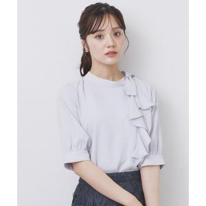 ロールカラーフリルリボンブラウス