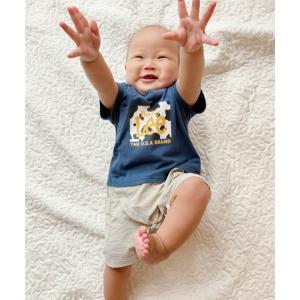 ベビー服 ロンパース 「Buddy Lee」切替え半袖カバーオール