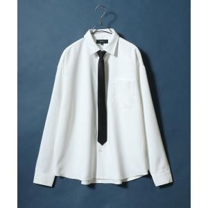 シャツ ANPAS Twill Fabric Oversized Regular Collar Shirt with necktie/ANPAS 別注