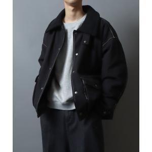 ブルゾン アウター ANPAS Boa Collar Duck Coverall Jacket/別注 衿ボアダック薄中綿 カバーオールジャケット ワー