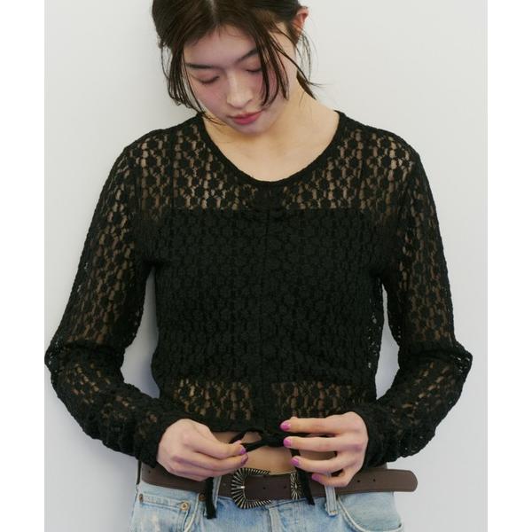 tシャツ シャーリングレーストップス レディース