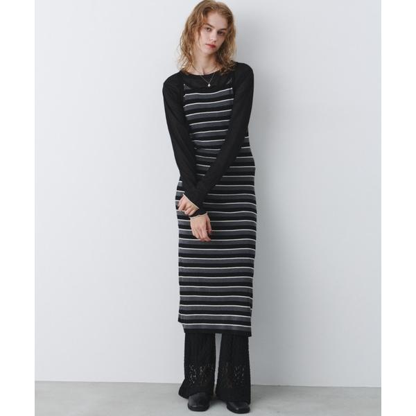 ワンピース マルチボーダーニットキャミワンピース