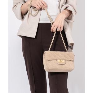 ショルダーバッグ バッグ 「AULENTTI/オウレンティ」キルティング チェーンショルダーバッグ ミニバッグ スエード レディース