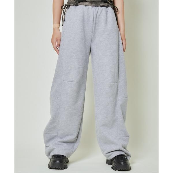 パンツ 「裾ドロスト×ゆるストレート」レディース スウェットパンツ カーブシルエット 楽ちん 秋冬 ...