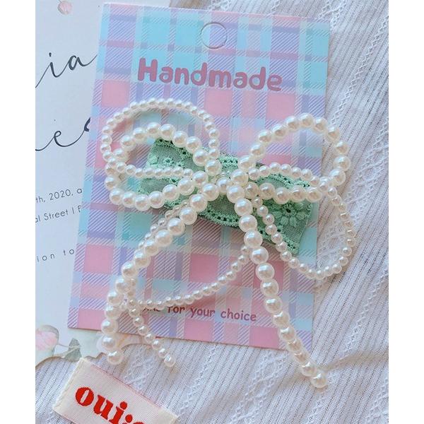 ヘアピン ビジューリボンヘアピン