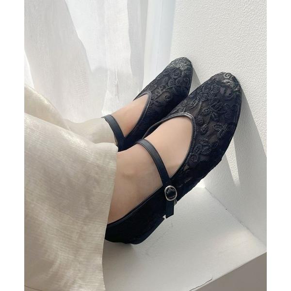 パンプス 2025秋冬新作 チュール メリージェーンパンプス /51318