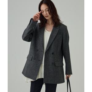 ジャケット テーラードジャケット ECOウールツイルダブルジャケット レディース
