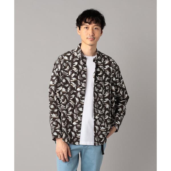 シャツ ブラッシュドプリントシャツ メンズ